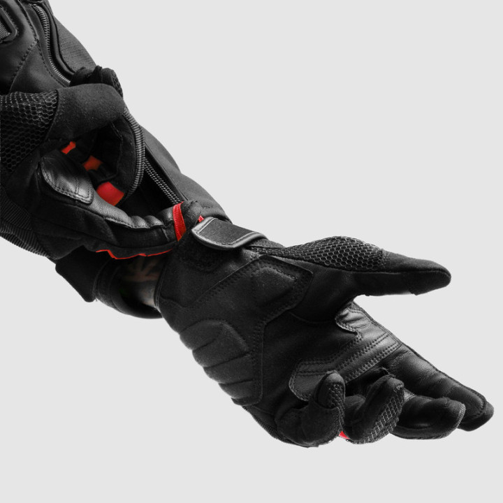 RĘKAWICE MOTOCYKLOWE DAMSKIE REBELHORN CORE BLACK RED