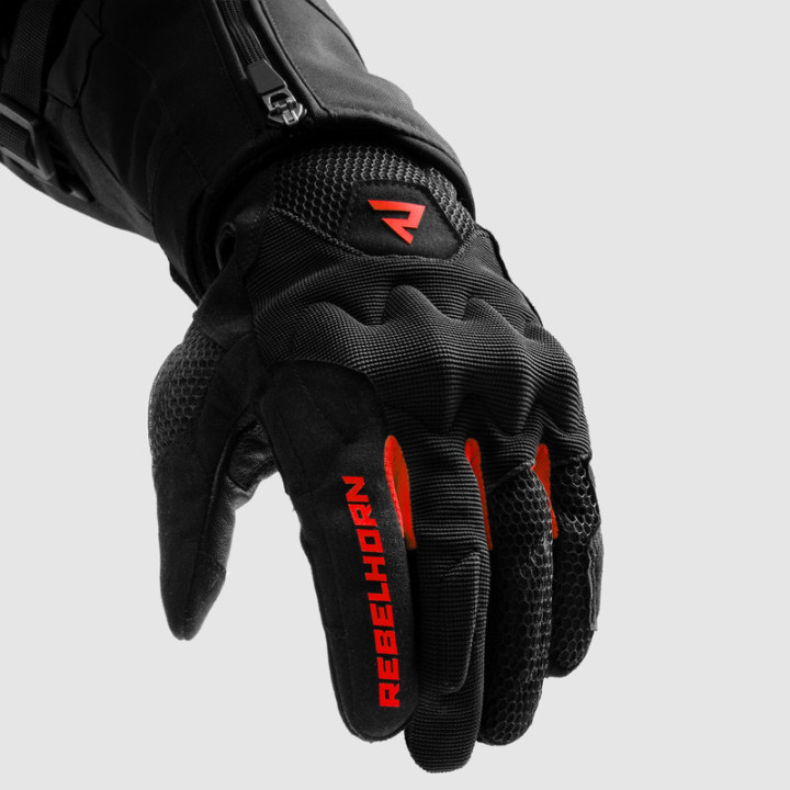RĘKAWICE MOTOCYKLOWE DAMSKIE REBELHORN CORE BLACK RED