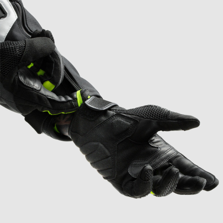RĘKAWICE MOTOCYKLOWE DAMSKIE REBELHORN CORE BLACK GREY FLUO YELLOW