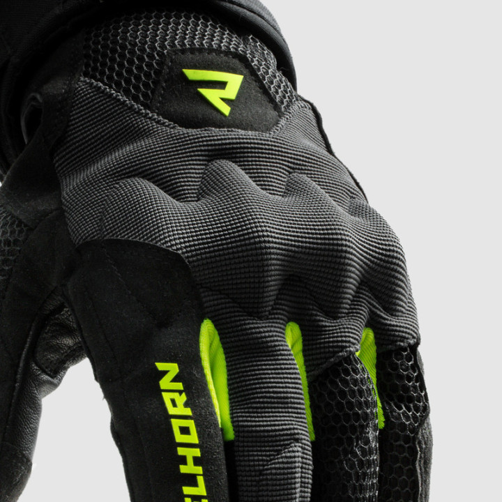 RĘKAWICE MOTOCYKLOWE DAMSKIE REBELHORN CORE BLACK GREY FLUO YELLOW
