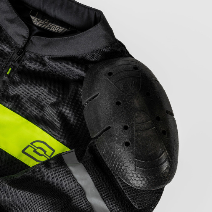 KURTKA MOTOCYKLOWA TEKSTYLNA OZONE DART BLACK FLUO YELLOW
