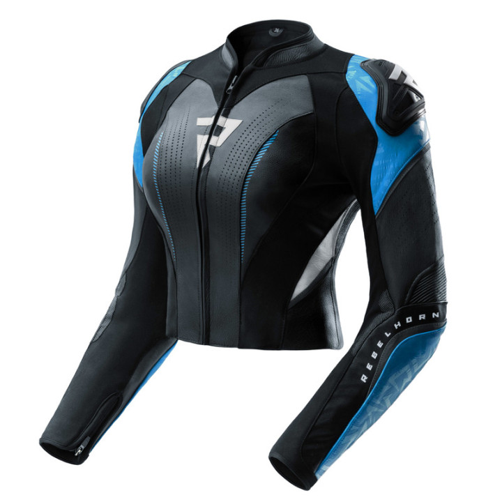KURTKA MOTOCYKLOWA SKÓRZANA DAMSKA REBELHORN DIVA RS BLACK BLUE