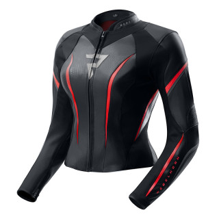 KURTKA MOTOCYKLOWA SKÓRZANA DAMSKA REBELHORN DIVA ST BLACK RED WHITE