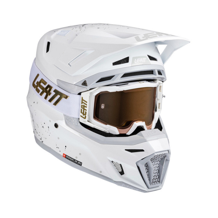 KASK MOTOCYKLOWY Z GOGLAMI LEATT KIT MOTO 8.5 WHITE M