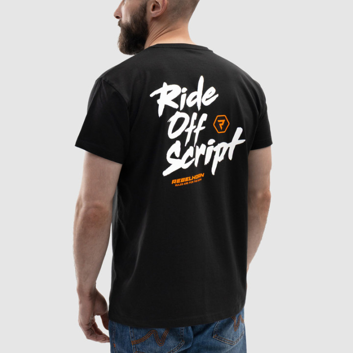 KOSZULKA Z KRÓTKIM RĘKAWEM REBELHORN OFFSCRIPT BLACK
