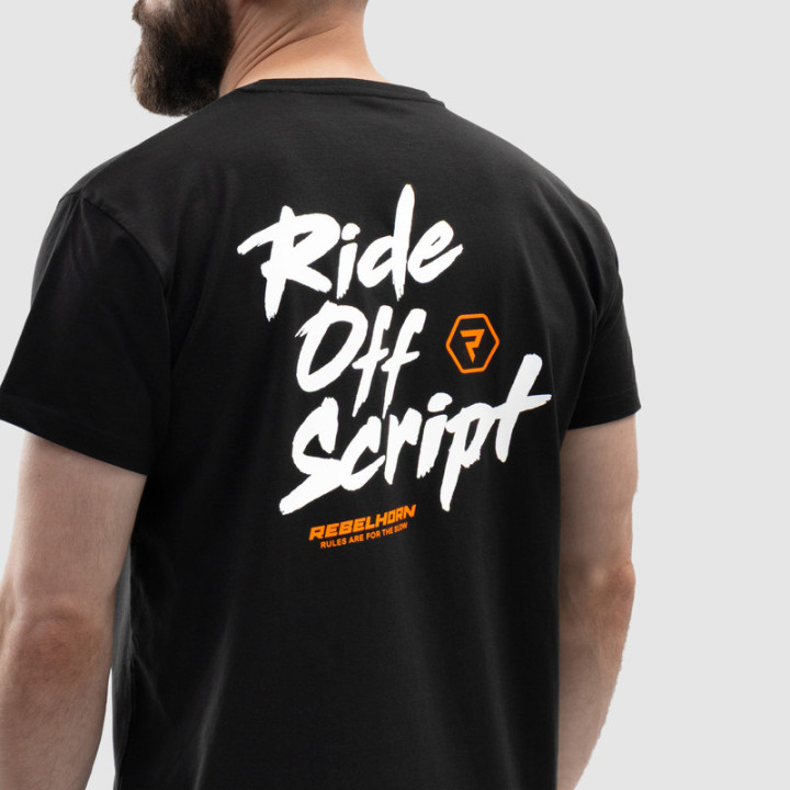 KOSZULKA Z KRÓTKIM RĘKAWEM REBELHORN OFFSCRIPT BLACK