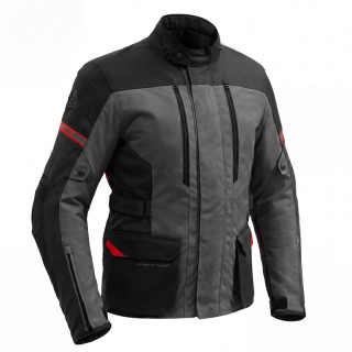 KURTKA MOTOCYKLOWA TEKSTYLNA BROGER OVERLAND BLACK DARK GREY RED