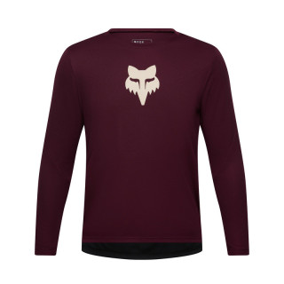 KOSZULKA ROWEROWA Z DŁUGIM RĘKAWEM JUNIOR FOX RANGER HEAD DARK MAROON