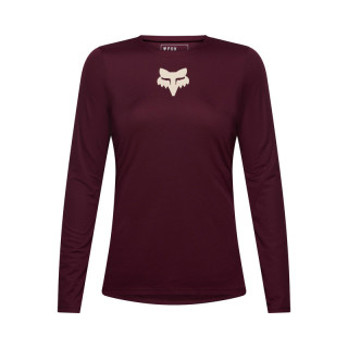 KOSZULKA ROWEROWA Z DŁUGIM RĘKAWEM DAMSKA FOX RANGER HEAD DARK MAROON