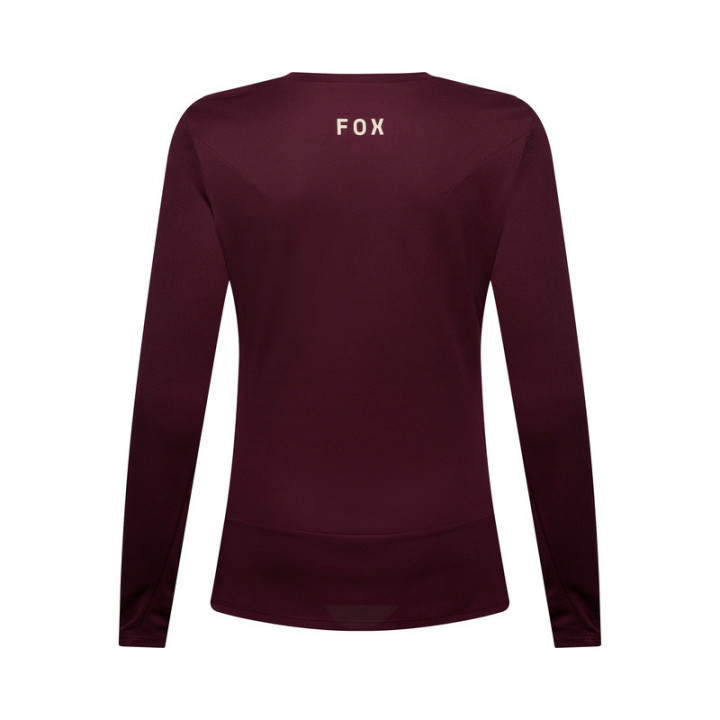 KOSZULKA ROWEROWA Z DŁUGIM RĘKAWEM DAMSKA FOX RANGER HEAD DARK MAROON
