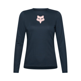 KOSZULKA ROWEROWA Z DŁUGIM RĘKAWEM DAMSKA FOX RANGER HEAD GALAXY BLUE