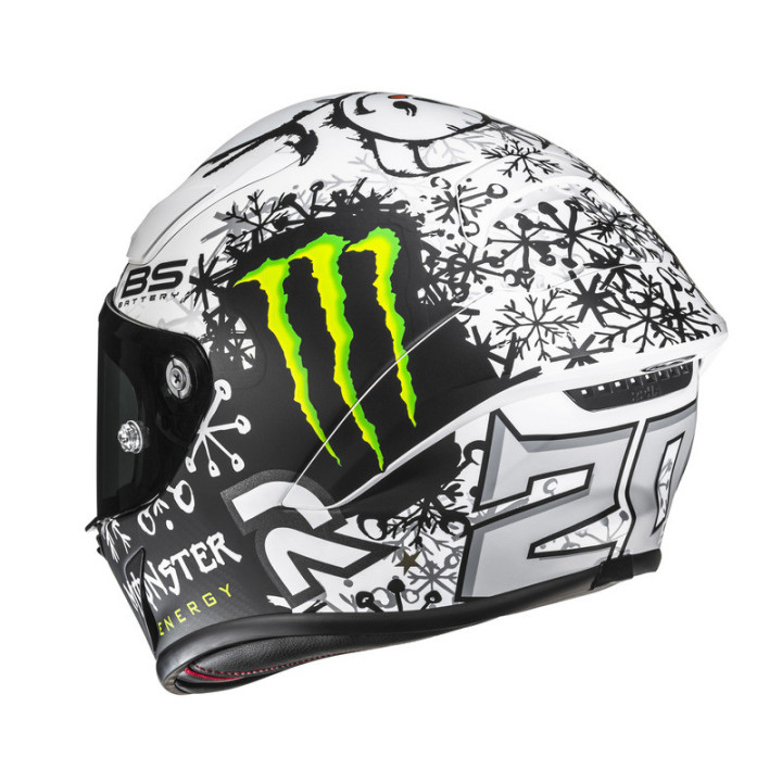 KASK MOTOCYKLOWY HJC RPHA1 V2 CARBON QUARTARARO SNOW DIABLO REPLICA BLACK WHITE
