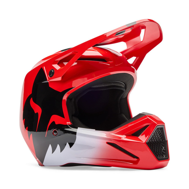 KASK MOTOCYKLOWY JUNIOR FOX V1 SHIELD FLUO RED YL