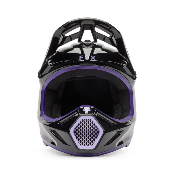 KASK MOTOCYKLOWY JUNIOR FOX V3 SPIRE BLACK PURPLE YL