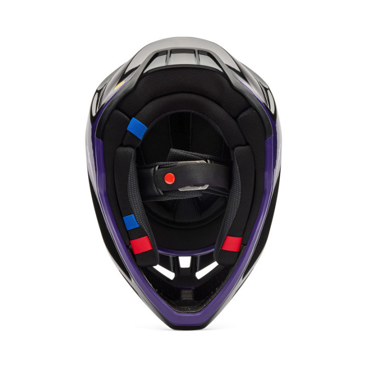 KASK MOTOCYKLOWY JUNIOR FOX V3 SPIRE BLACK PURPLE YL