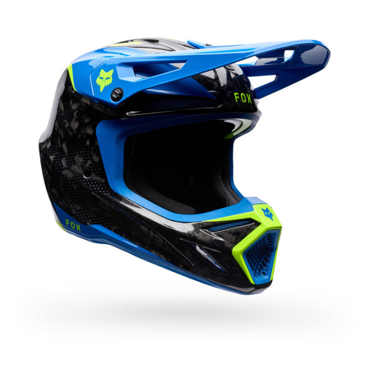 KASK MOTOCYKLOWY FOX V3 RS TACTILE BLUE JEWEL M