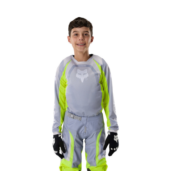 BLUZA MOTOCYKLOWA JUNIOR FOX 180 FRAME GREY YELLOW