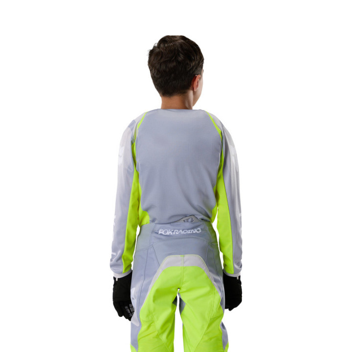 BLUZA MOTOCYKLOWA JUNIOR FOX 180 FRAME GREY YELLOW