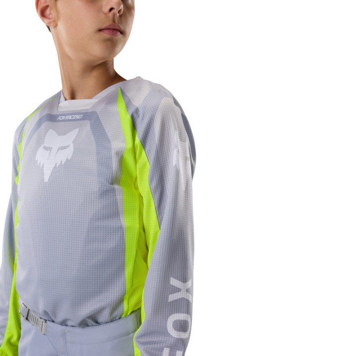 BLUZA MOTOCYKLOWA JUNIOR FOX 180 FRAME GREY YELLOW