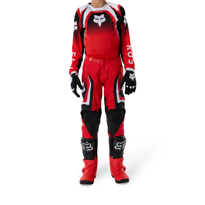 SPODNIE MOTOCYKLOWE JUNIOR FOX 180 FRAME RED