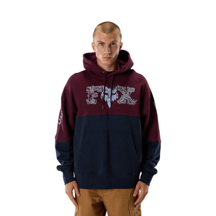 BLUZA Z KAPTUREM FOX ABYSS FLEECE PO DARK MAROON