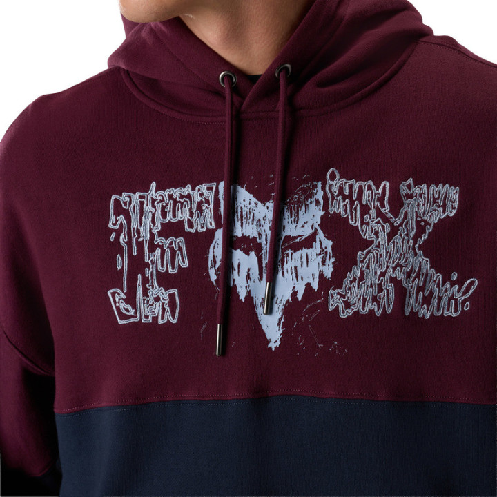 BLUZA Z KAPTUREM FOX ABYSS FLEECE PO DARK MAROON