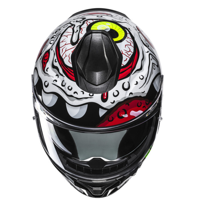 KASK MOTOCYKLOWY HJC C71 SQUEEZE WHITE GREEN