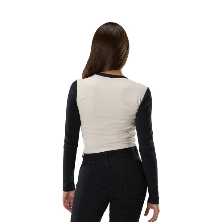 KOSZULKA Z DŁUGIM RĘKAWEM DAMSKA FOX COLDPRESS RIB LS PEARL WHITE