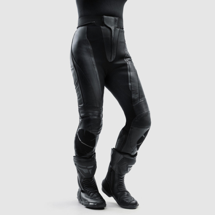 SPODNIE MOTOCYKLOWE SKÓRZANE DAMSKIE REBELHORN DIVA BLACK