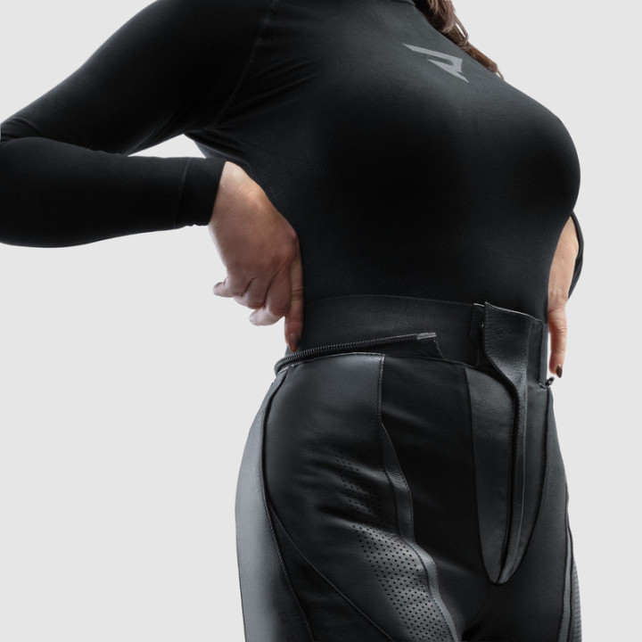 SPODNIE MOTOCYKLOWE SKÓRZANE DAMSKIE REBELHORN DIVA BLACK