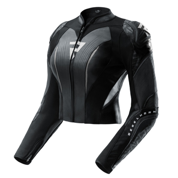 KURTKA MOTOCYKLOWA SKÓRZANA DAMSKA REBELHORN DIVA RS BLACK WHITE