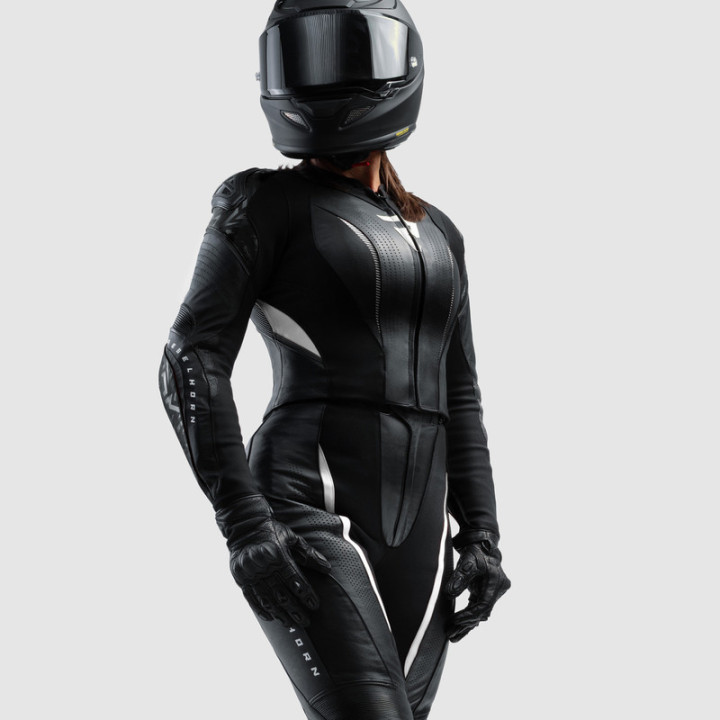 KURTKA MOTOCYKLOWA SKÓRZANA DAMSKA REBELHORN DIVA RS BLACK WHITE