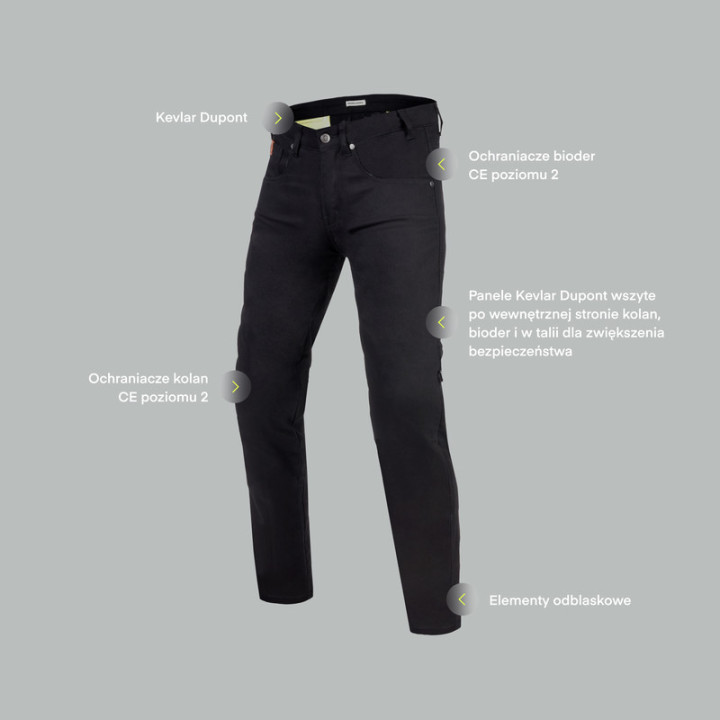 JEANSY MOTOCYKLOWE REBELHORN CLASSIC 3 SKINNY WASHED BLUE 28/34