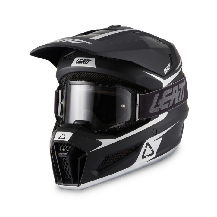 KASK MOTOCYKLOWY Z GOGLAMI LEATT KIT MOTO 3.5 BLACK