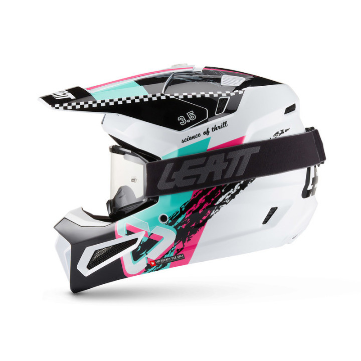 KASK MOTOCYKLOWY Z GOGLAMI LEATT KIT MOTO 3.5 PINK