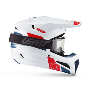 KASK MOTOCYKLOWY Z GOGLAMI LEATT KIT MOTO 3.5 WHITE