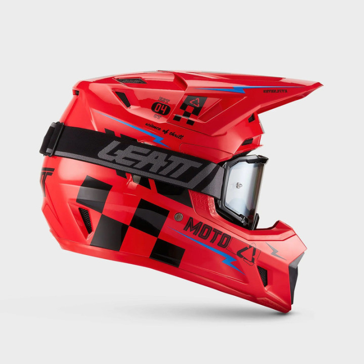 KASK MOTOCYKLOWY Z GOGLAMI LEATT KIT MOTO 7.5 RED
