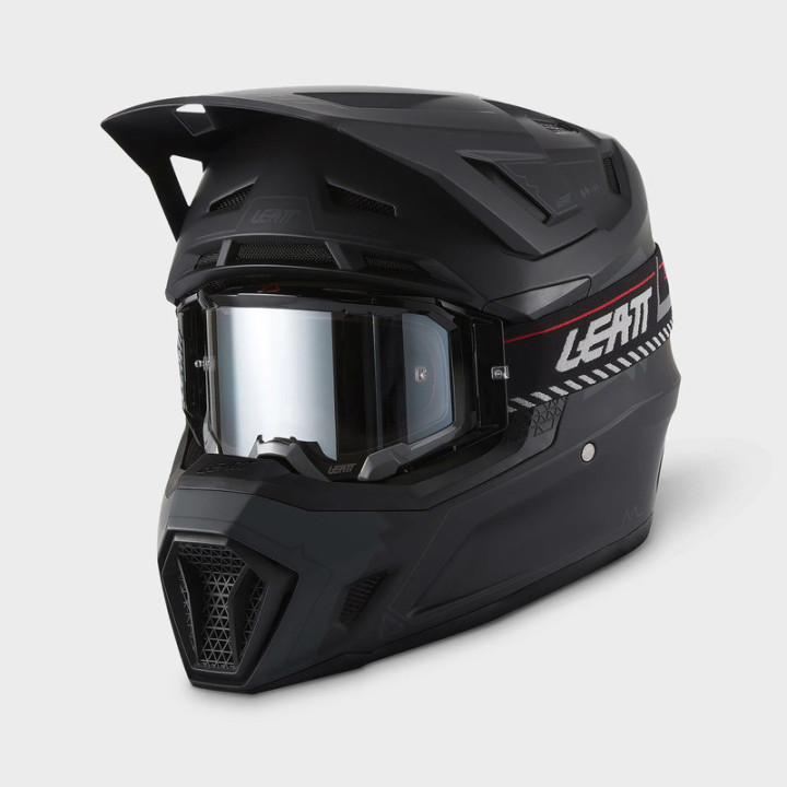 KASK MOTOCYKLOWY Z GOGLAMI LEATT KIT MOTO 7.5 STEALTH BLACK