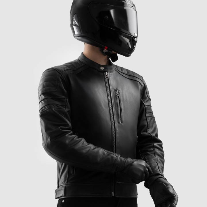 KURTKA MOTOCYKLOWA SKÓRZANA OZONE COLT BLACK XS