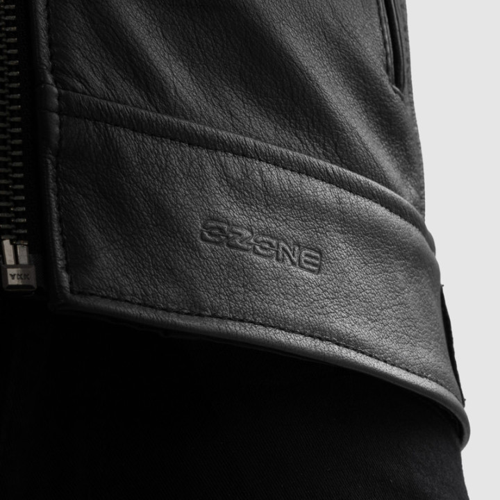 KURTKA MOTOCYKLOWA SKÓRZANA OZONE COLT BLACK