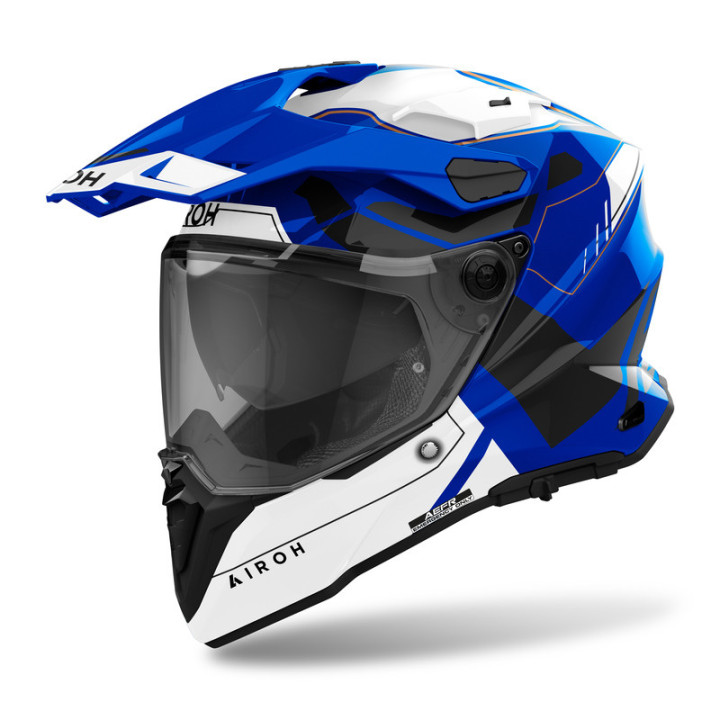 KASK MOTOCYKLOWY AIROH COMMANDER 2 REVEAL BLUE GLOSS