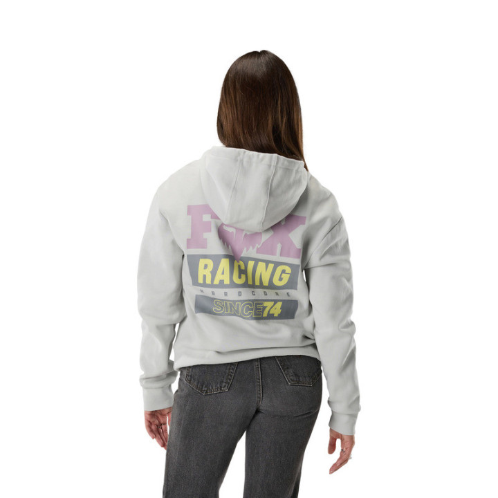 BLUZA Z KAPTUREM DAMSKA FOX SINCE 74 FLEECE PO LIGHT GREY