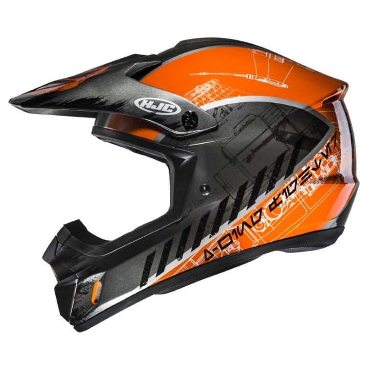 KASK MOTOCYKLOWY HJC CS-MX 2 REBEL X-WING STAR WARS SILVER ORANGE M