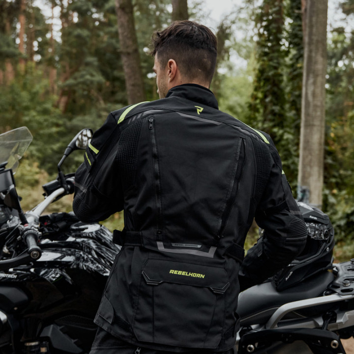 KURTKA MOTOCYKLOWA TEKSTYLNA REBELHORN CUBBY 4 BLACK FLUO YELLOW