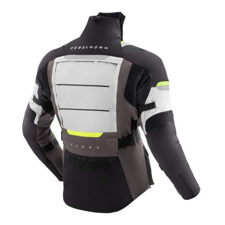 KURTKA MOTOCYKLOWA TEKSTYLNA REBELHORN CUBBY 5 BLACK GREY FLUO YELLOW