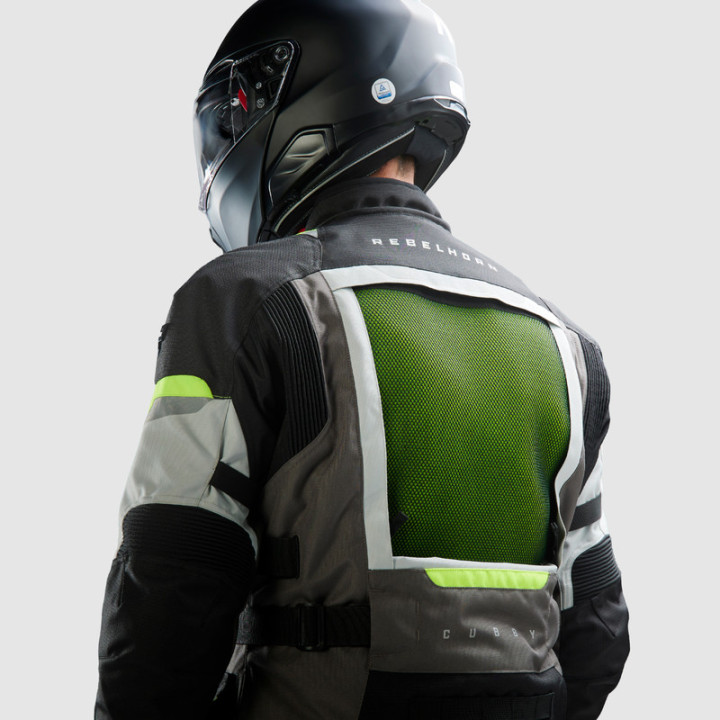 KURTKA MOTOCYKLOWA TEKSTYLNA REBELHORN CUBBY 5 BLACK GREY FLUO YELLOW