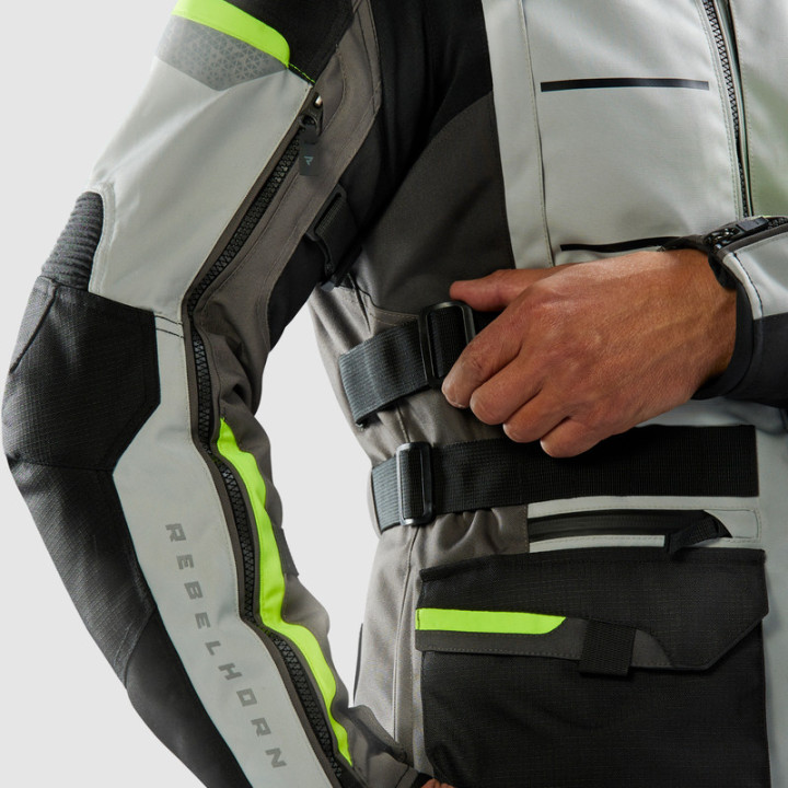 KURTKA MOTOCYKLOWA TEKSTYLNA REBELHORN CUBBY 5 BLACK GREY FLUO YELLOW