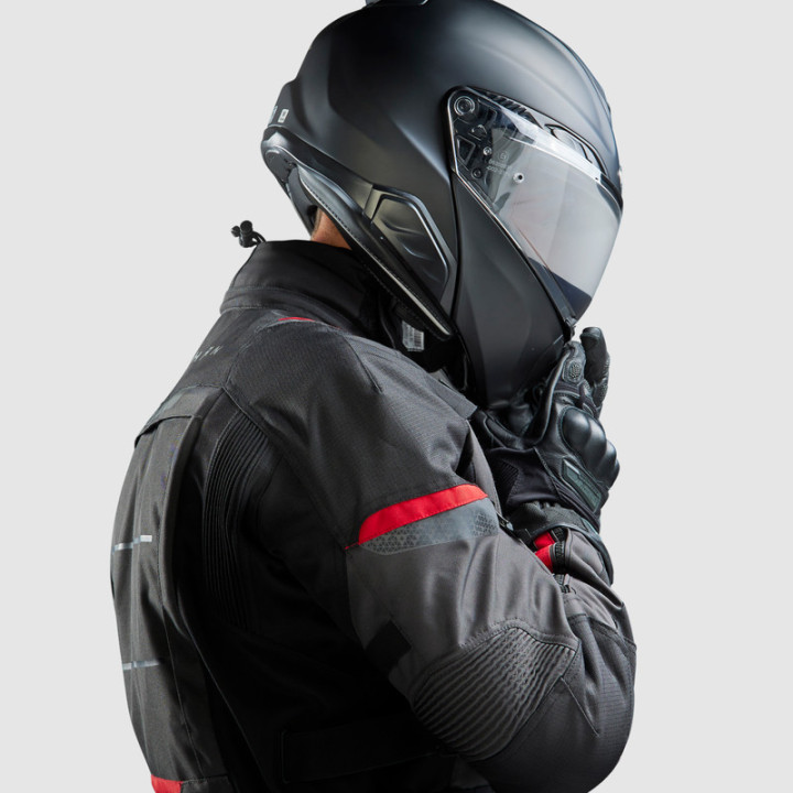 KURTKA MOTOCYKLOWA TEKSTYLNA REBELHORN CUBBY 5 DARK GREY BLACK RED