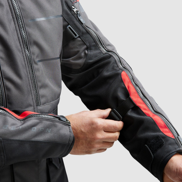 KURTKA MOTOCYKLOWA TEKSTYLNA REBELHORN CUBBY 5 DARK GREY BLACK RED