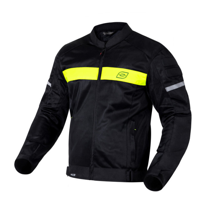 KURTKA MOTOCYKLOWA TEKSTYLNA OZONE DART BLACK FLUO YELLOW